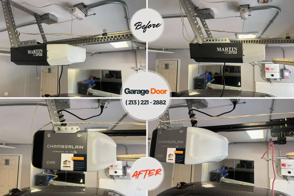 Before and after: garage door repair Castle Shannon, PA